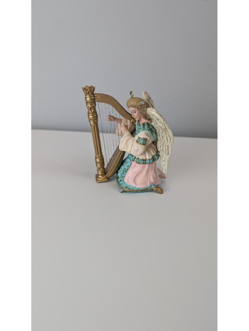 Angel Figurine with Harp Decorative Collectible Ornament